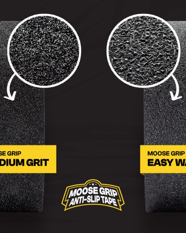 Liukastumisenestoteippi MOOSE GRIP - Liukastumisenestoteippi 15m - 25mm ja 50mm - Easy wash & Medium grit