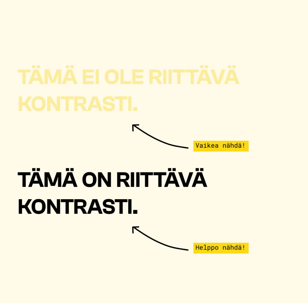 Kontrastimerkinnät: vaaleuskontrasti